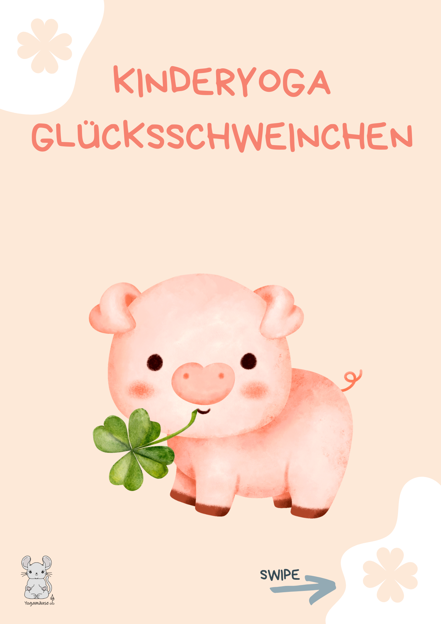 Stundenbild Glücksschweinchen - digital ♥