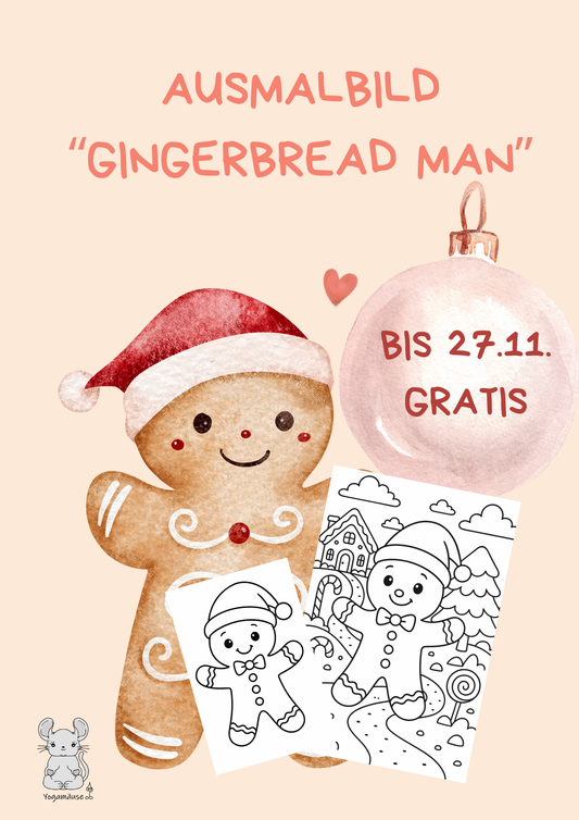 Ausmal- und Ausschneidebild „Gingerbread Man“ - digital ♥