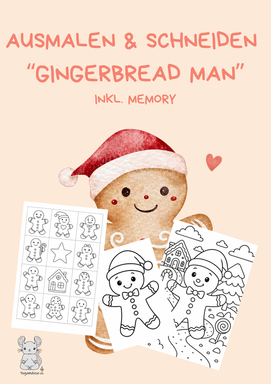 Ausmal- und Ausschneidebild „Gingerbread Man“ - digital ♥