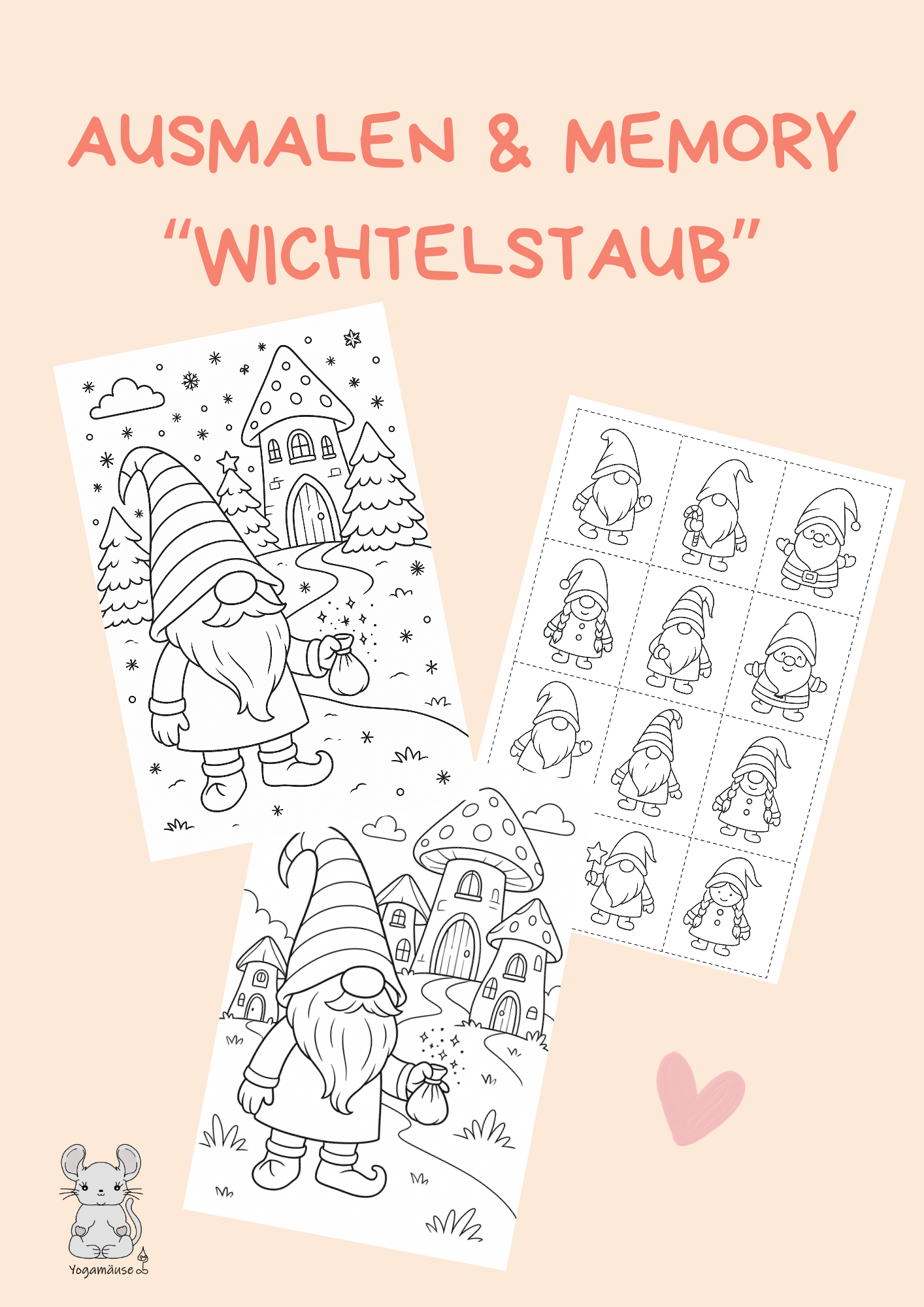 Ausmalen und Memory „Wichtelstaub“ - digital ♥