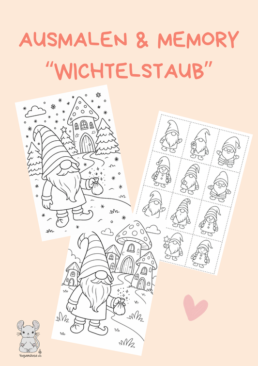 Ausmalen und Memory „Wichtelstaub“ - digital ♥
